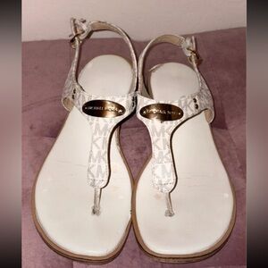 Michael Kors Cream and Gold Sandals